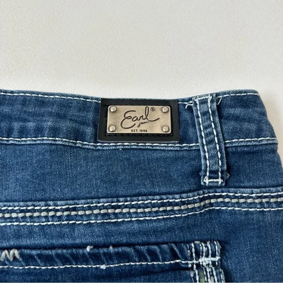 Earl Jeans Rhinestone Lined Jean Shorts Medium Wash Womens Size 18W - Picture 6 of 8